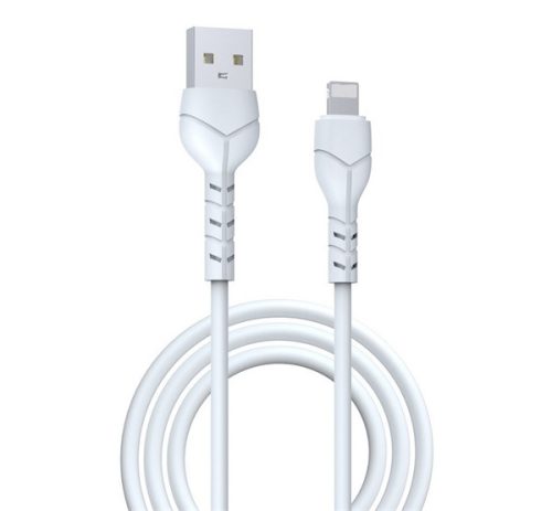 DEVIA KINTONE adatkábel USB - lightning, 10W, gyorstöltő, 100cm, cipőfűző FEHÉR