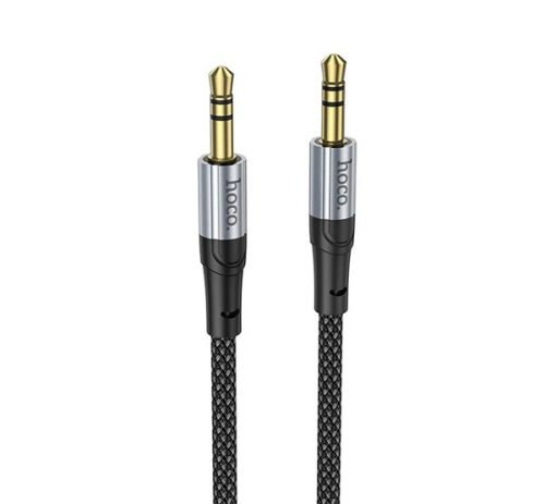 HOCO audió kábel 3.5mm jack - 3.5mm jack, 100cm, AUX, cipőfűző FEKETE