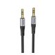 HOCO audió kábel 3.5mm jack - 3.5mm jack, 100cm, AUX, cipőfűző FEKETE