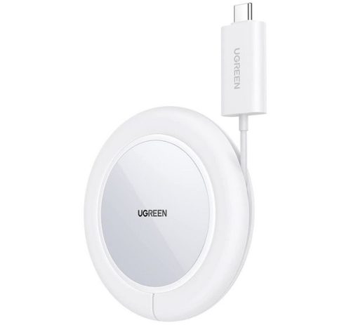 UGREEN asztali töltő 15W, gyorstöltő, 100cm, csévélhető kábel, wireless, MagSafe FEHÉR