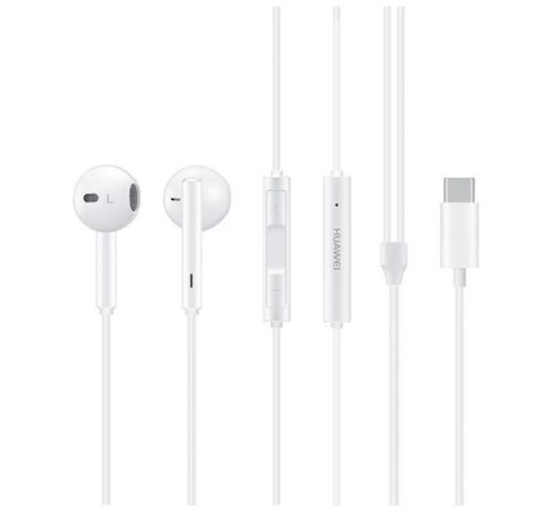 HUAWEI fülhallgató SZTEREO Type-C, mikrofon, felvevő gomb, hangerőszabályzó FEHÉR