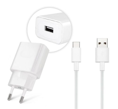 HUAWEI hálózati töltő USB aljzat 10W, gyorstöltő + LX1121 Type-C kábel FEHÉR