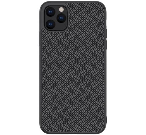 NILLKIN SYNTHETIC FIBER PLAID műanyag telefonvédő gumírozott, környezetbarát, 3D, csíkos FEKETE