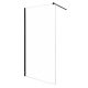 Line 100 TR Walk-In zuhanykabin 100x203 cm, fekete profil, víztiszta üveg.