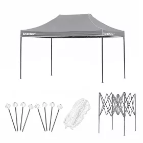 Összecsukható kerti pavilon 3x4 m szürke
