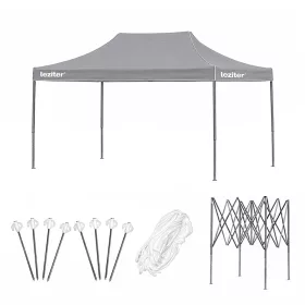 Összecsukható kerti pavilon 3x4,5 m szürke