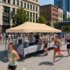 Összecsukható kerti pavilon 3x6 m bézs