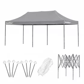 Összecsukható kerti pavilon 3x6 m szürke