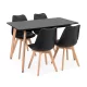 Silla 120 4+1 étkező garnitúra fekete-fekete