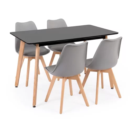 Silla 120 4+1 étkező garnitúra fekete-szürke