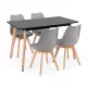 Silla 120 4+1 étkező garnitúra fekete-szürke