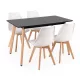 Silla 120 4+1 étkező garnitúra fekete-fehér