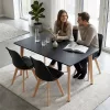 Silla 120 cm szögletes étkezőasztal fekete