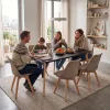 Silla 150 6+1 étkező garnitúra fekete-bézs