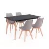 Silla 150 4+1 étkező garnitúra fekete-szürke