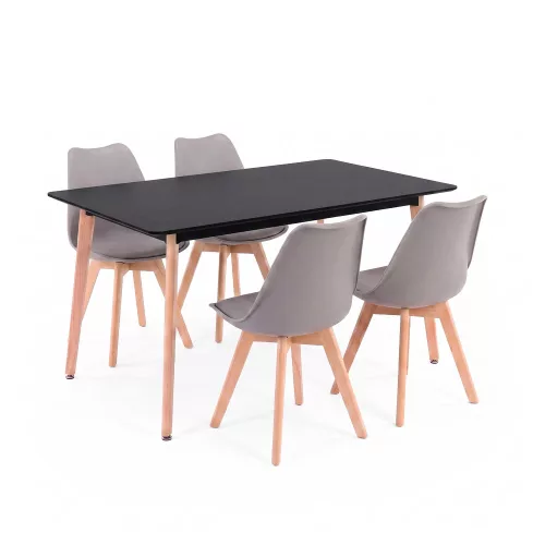 Silla 150 4+1 étkező garnitúra fekete-szürke