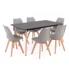 Silla 150 6+1 étkező garnitúra fekete-szürke