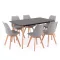 Silla 150 6+1 étkező garnitúra fekete-szürke