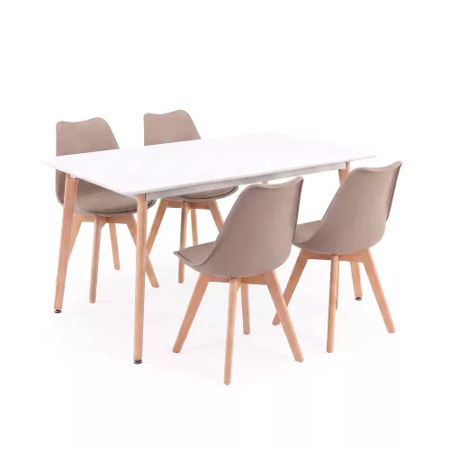 Silla 150 4+1 étkező garnitúra fehér-bézs