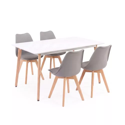 Silla 150 4+1 étkező garnitúra fehér-szürke