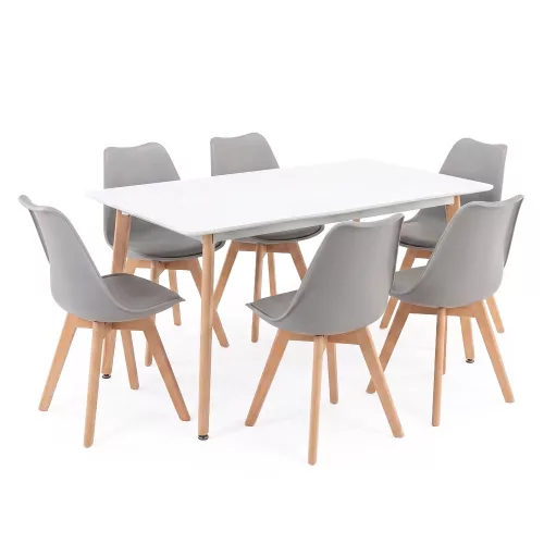Silla 150 6+1 étkező garnitúra fehér-szürke
