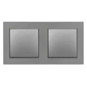 Nova kettős egy áramkörös egypólusú kapcsoló 10A 250V 101 szürke kerettel