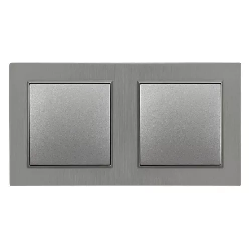 Nova kettős kereszt kapcsoló 10A 250V 107 szürke dupla kerettel