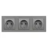 Nova III három földelt csatlakozóaljzat dugalj 16A 250V szürke kerettel