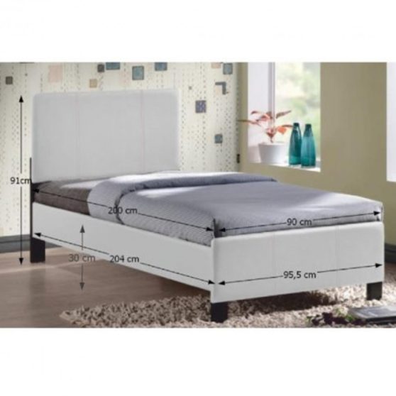 Egyszemélyes ágy ágyráccsal 90x200 cm LT0281 fehér