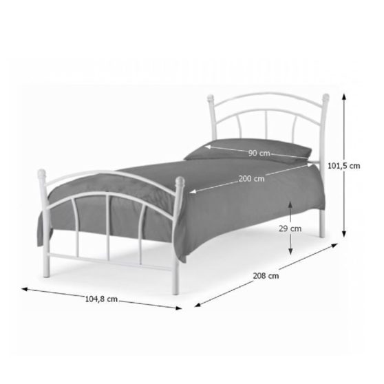 Egyszemélyes ágy ráccsal 90x200 cm LT0283 fehér
