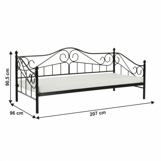 Egyszemélyes ágy 90x200 cm LT0285 fekete