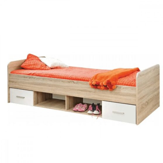 Egyszemélyes ágy fiókokkal 90x200 cm LT0287 sonoma tölgyfa-fehér