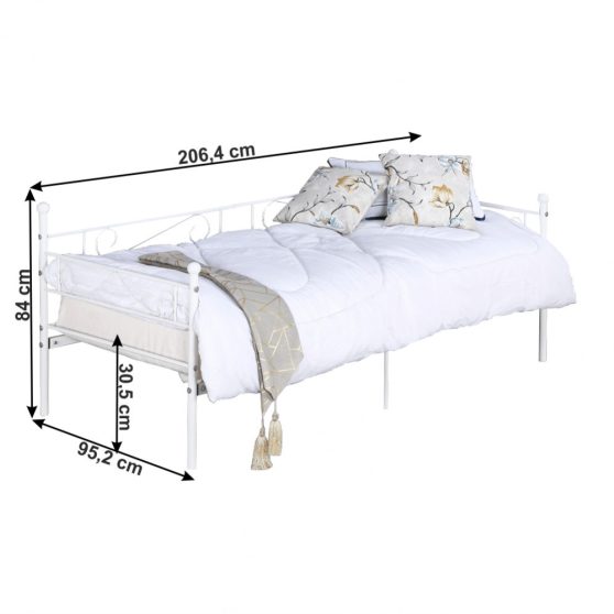 Egyszemélyes ágy 90x200 cm LT0299 fehér