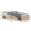 Egyszemélyes ágy 90x200 cm LT0302 sonoma tölgy