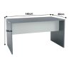 Íróasztal LT3683 grafit-fehér
