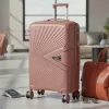 TraveLux Endure III gurulós bőrönd szett barackrózsaszín