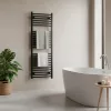 Íves törölközőszárító radiátor 1200x500 mm fekete