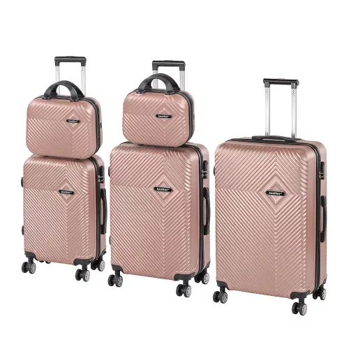 TraveLux Pro gurulós bőrönd szett rosegold