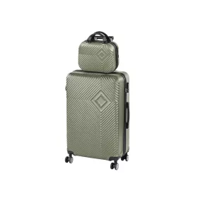 TraveLux Pro V gurulós bőrönd szett olajzöld