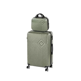 TraveLux Pro VIII gurulós bőrönd szett olajzöld