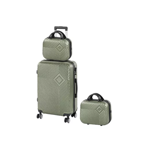 TraveLux Pro XIII gurulós bőrönd szett olajzöld