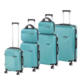 TraveLux Pro XXXXXIV gurulós bőrönd szett lagúnakék