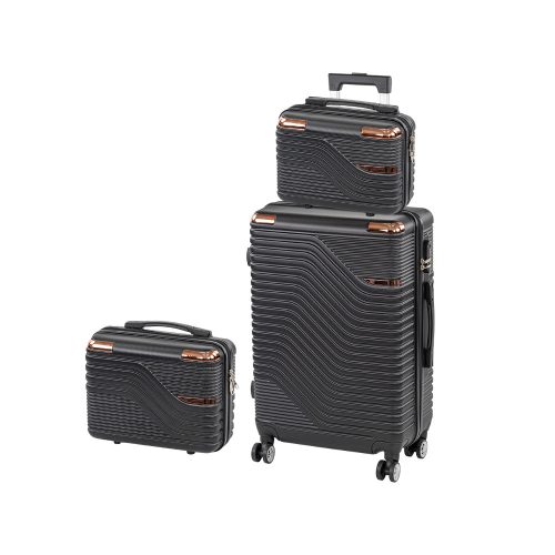 TraveLux Urban XIII gurulós bőrönd szett fekete