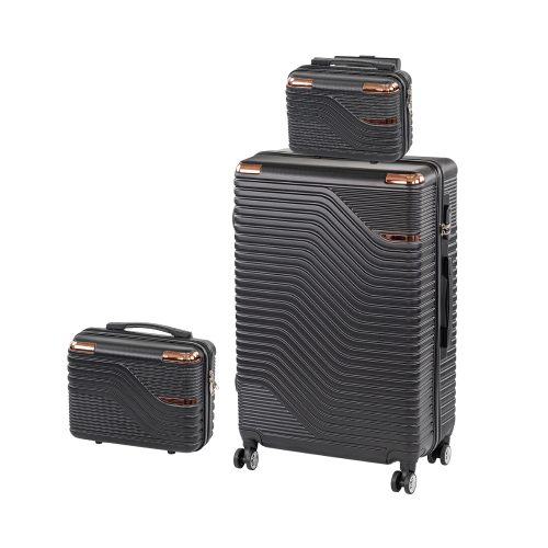 TraveLux Urban XIV gurulós bőrönd szett fekete
