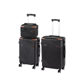 TraveLux Urban XV gurulós bőrönd szett fekete