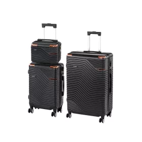 TraveLux Urban XVI gurulós bőrönd szett fekete