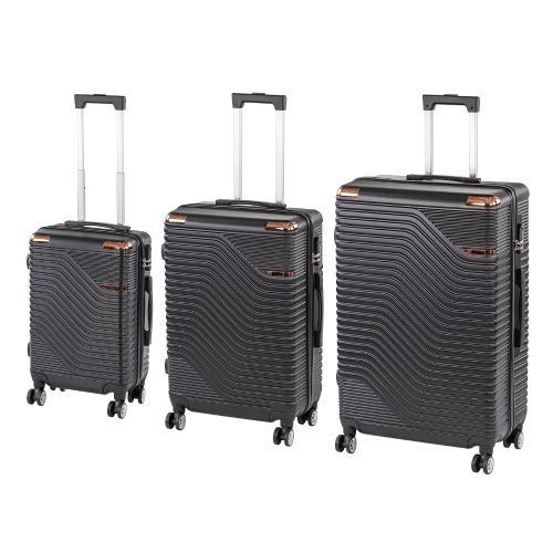 TraveLux Urban XXI gurulós bőrönd szett fekete