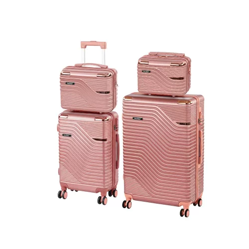 TraveLux Urban XXIII gurulós bőrönd szett lazacrózsaszín