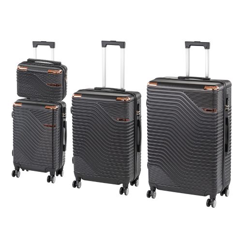 TraveLux Urban XXV gurulós bőrönd szett fekete
