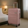 TraveLux Voyager VIII gurulós bőrönd szett mályvarózsaszín